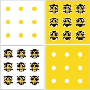 Méhecskék és Számok - kétoldalas feladatkártyák - 20 db