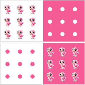 Flamingók és Számok - kétoldalas feladatkártyák - 20 db