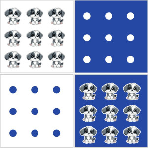 Kutyák és Számok - kétoldalas feladatkártyák - 20 db