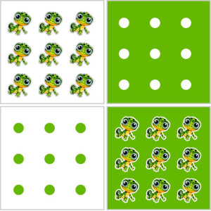 Gekkók és Számok - kétoldalas feladatkártyák - 20 db