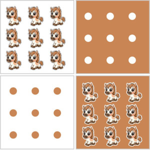 Lovak és Számok - kétoldalas feladatkártyák - 20 db