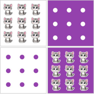 Cicák és Számok - kétoldalas feladatkártyák - 20 db