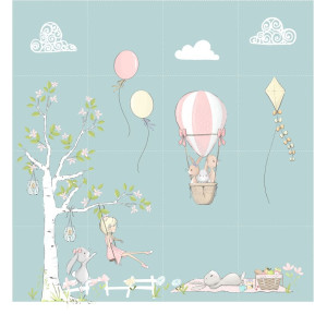 Kislány Nyuszikkal kis pálya / 15 cm mező