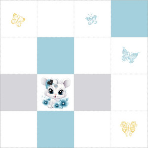 Nyuszis kék kis pálya / 15 cm mező