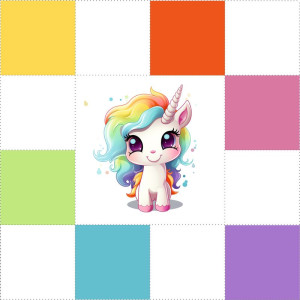 Szivárvány unikornis kis pálya / 15 cm mező