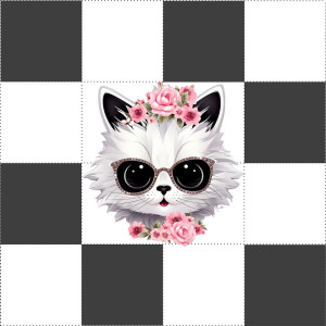 Macska Napszemüvegben kis pálya / 15 cm mező