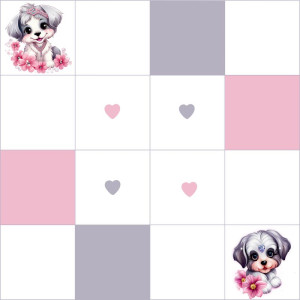 Kutyusok és Virágok kis pálya / 15 cm mező