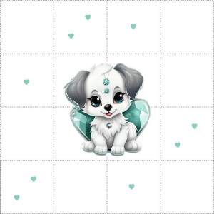 Szívek és Kutyus kis pálya / 15 cm mező