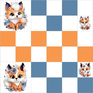 Rókacsalád / nagy pálya / 15 cm mező