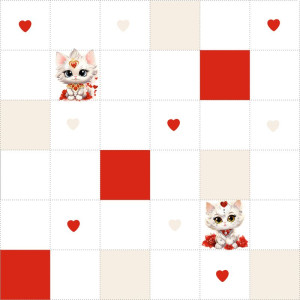 Cicák és Szívek / nagy pálya / 12,5 cm mező