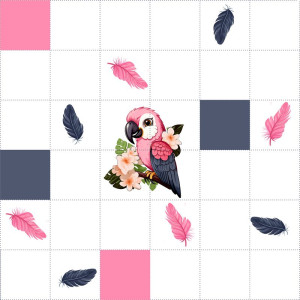 Papagáj tollakkal / nagy pálya / 15 cm mező