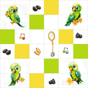 Zöld Lóri papagáj / nagy pálya / 12,5 cm mező