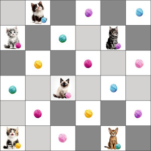 Cicák fonalakkal / nagy pálya / 12,5 cm mező