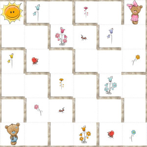 Macik és a hangyák virágmezőn / nagy pálya / 12,5 cm mező