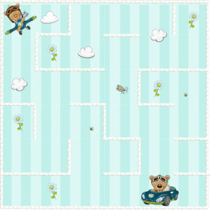 Fiú maci autós, repülős kalandja / nagy pálya / 12,5 cm mező