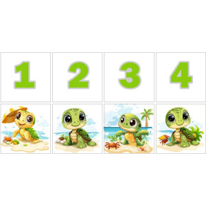 Teknősös Számkártya - 20 db