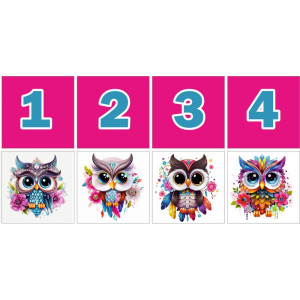 Baglyok Számkártya - 20 db