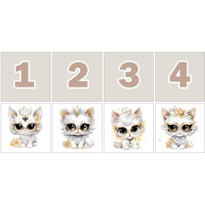 Napszemüveges Cicák Számkártya - 20 db