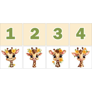 Zsiráfos Számkártya - 20 db