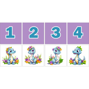 Dínós Számkártya - 20 db