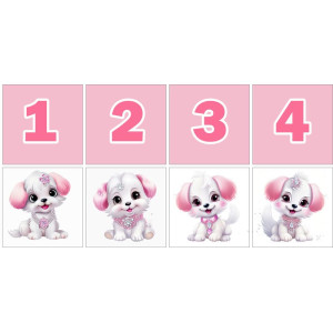 Pink Kutyás Számkártya - 20 db