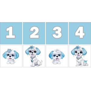 Kék Kutyás Számkártya - 20 db