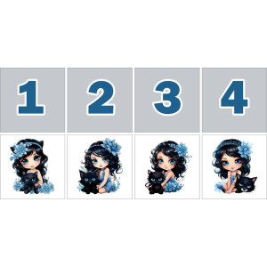 Cica és Lány Számkártya - 20 db