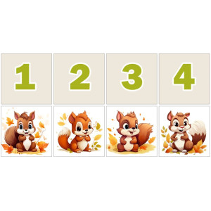 Mókusos Számkártya - 20 db