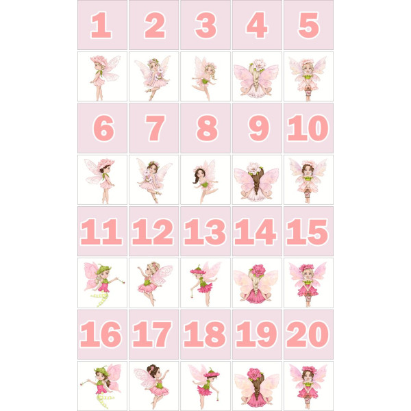 Pink Virág Tündérek Számkártya - 20 db