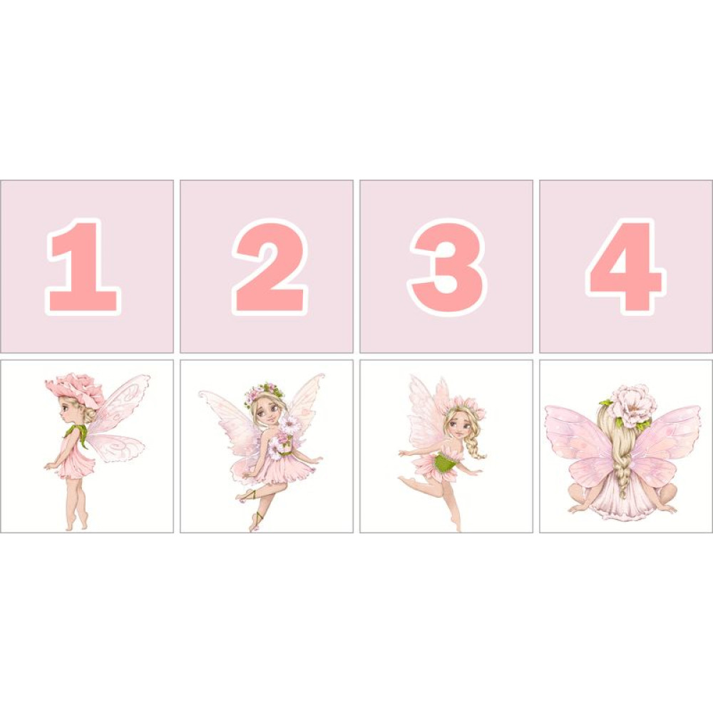 Pink Virág Tündérek Számkártya - 20 db