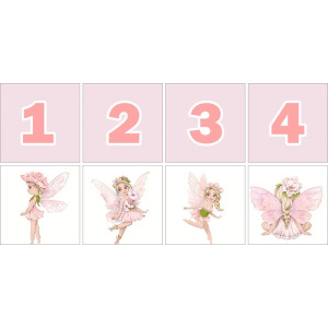 Pink Virág Tündérek Számkártya - 20 db