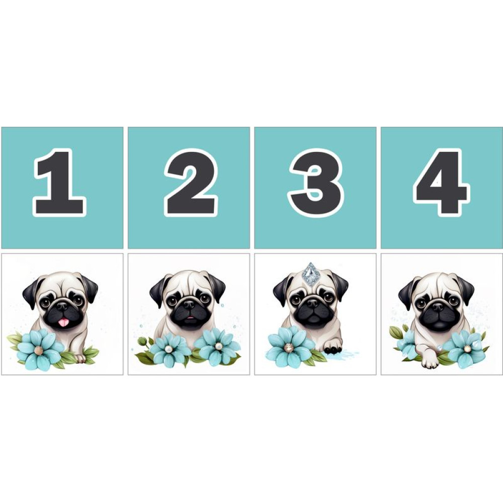 Mopsz Kutyás Számkártya - 20 db