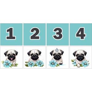 Mopsz Kutyás Számkártya - 20 db