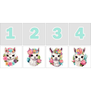 Lámás Számkártya - 20 db