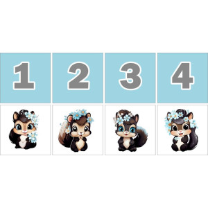 Mókusok Számkártya - 20 db