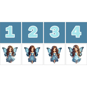 Kék Tündéres Számkártya - 20 db
