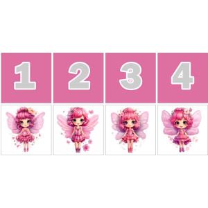 Pink Tündéres Számkártya - 20 db