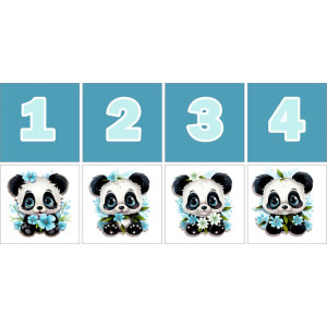 Pandás Számkártya - 20 db