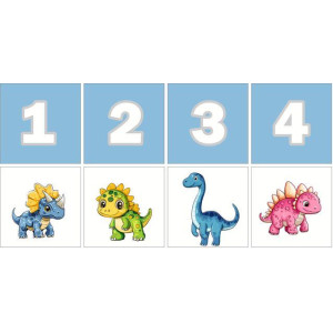 Dínoszauruszos Számkártya - 20 db