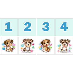 Kutyusok Számkártya - 20 db