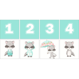 Mosómedvés Számkártya - 20 db