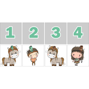 Indiános Számkártya - 20 db