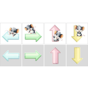 Parancskártyák, egeres, kétoldalas - 20 db Parancskártyák, egeres, kétoldalas - 20 db