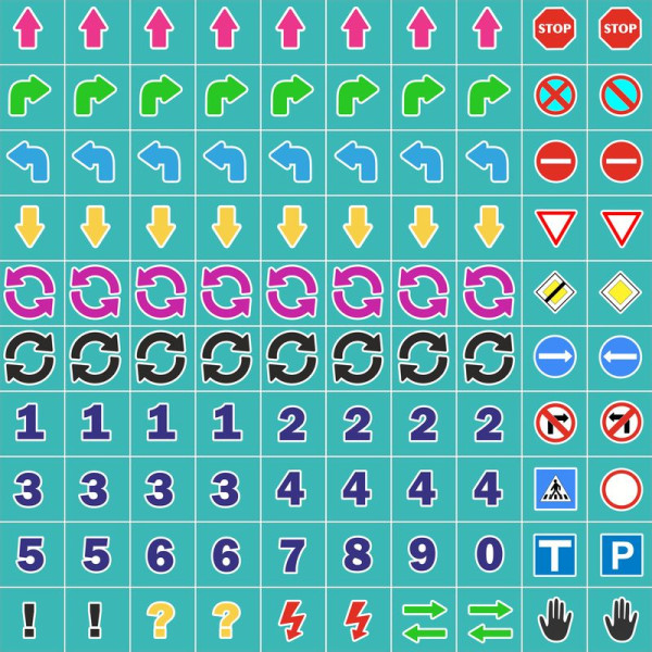 Parancskártyák, kék - 100 db